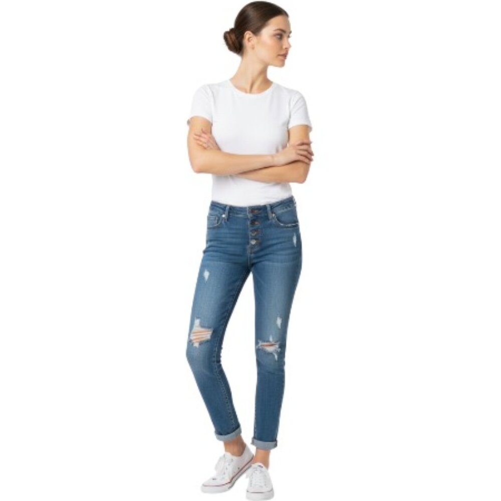 Free People Size 28 Heritage Button Fly Distressed Jeans